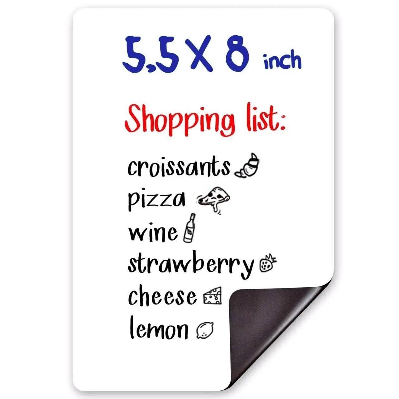 Small Magnetic Whiteboard for Fridge 5.5x8 in   Dry Erase Board for Refrigerator   Small Magnetic List for Frig   Magnetic White Board Sheet   Fridge List Magnet   Magnetic Grocery Shoping List